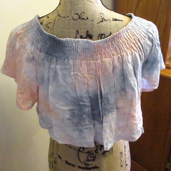 NWT!! Kiwi + Punch Miami Crop Top Pink & Blue (Blush Storm) Tie Dye, Size S - Picture 4 of 11